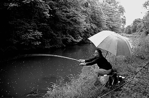 Casting at a fishing competition Worcs  (1969)