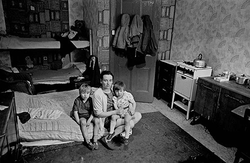 Mother and her family living in a one room flat,  (1971)