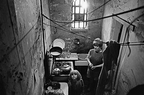 Kitchen of a Birmingham slum property,  (1971)