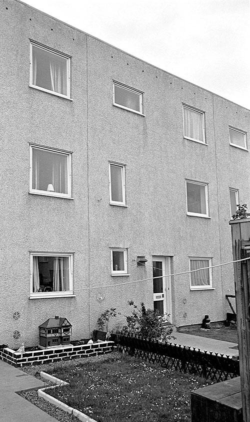 Front garden new housing Killingworth Northumberland  (1975)